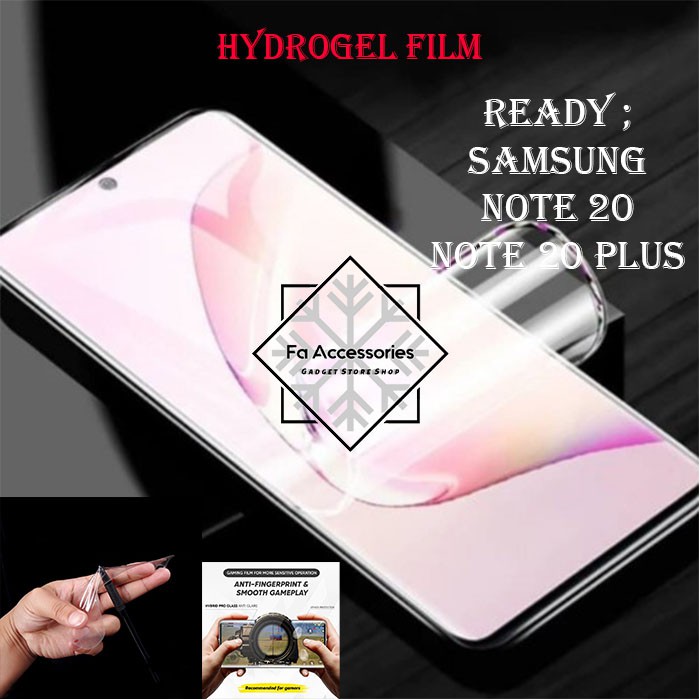 FA ANTI GORES JELLY HYDROGEL SAMSUNG GALAXY NOTE 20 20PLUS ULTRA FULL SCREEN PROTECTOR SHOCK PLUS