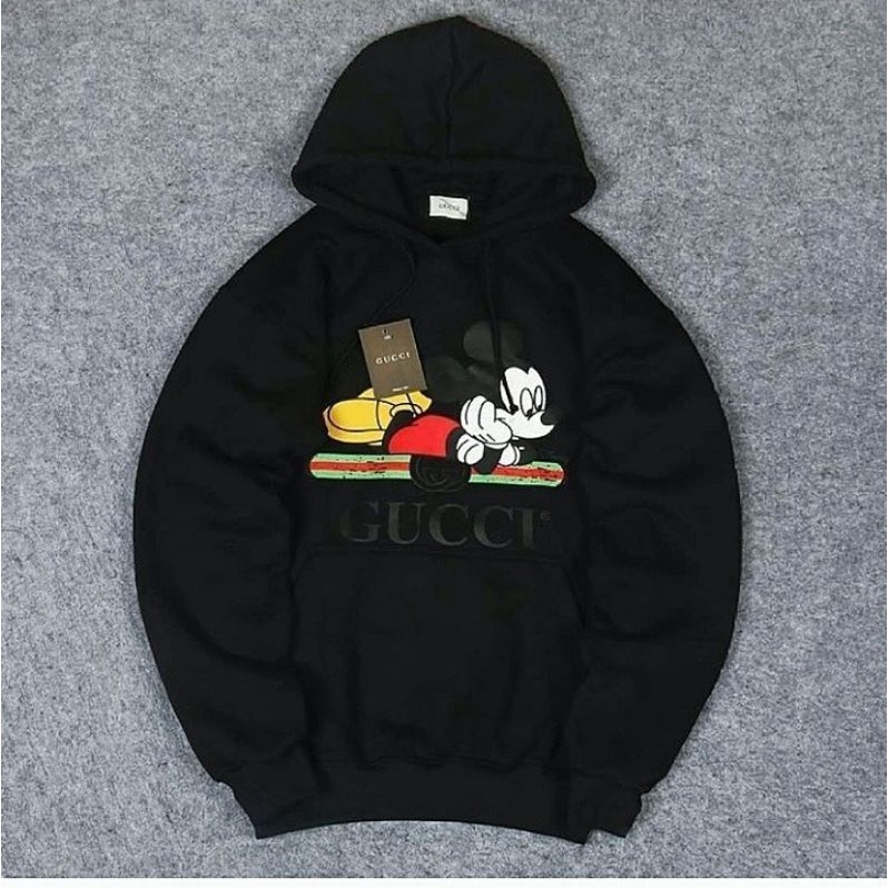 Hoodie Gucci mickey Mouse Fulltag Label Pria Wanita