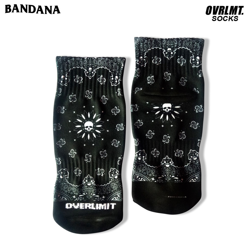 OVERLIMIT Bandana- Kaos Kaki Pendek Pria Wanita Tebal Motif Distro Kaoskaki Premium Print Sock Uniseks Kaus kaki Printing Unisex