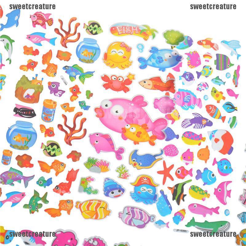 Hs 5 Lembar Stiker Desain Kartun Ikan Lucu Untuk Scrapbook Shopee Indonesia