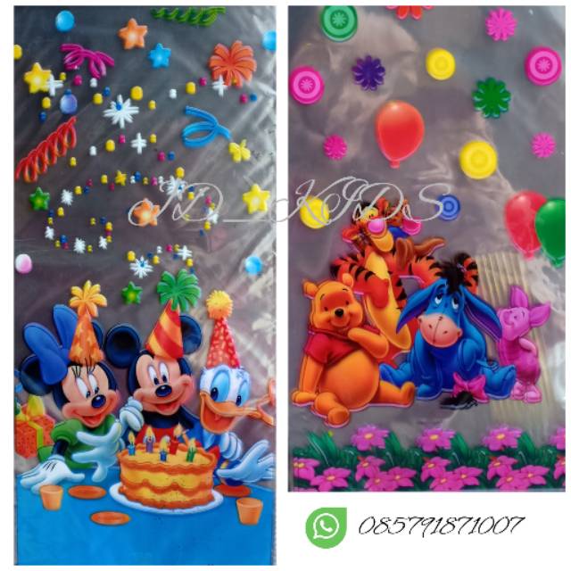 

17x35 Plastik Goodie Bag Kantong Snack Souvernir Hampers Ultah Karakter Mickey Pooh