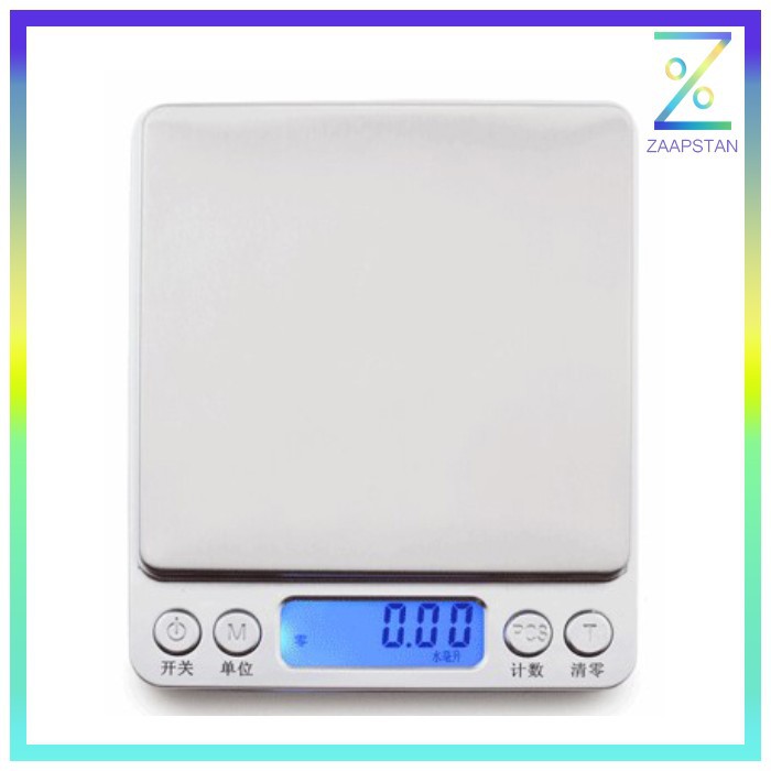 Timbangan Dapur Mini Digital Platform Scale 1kg 0.1g - i2000 - Silver