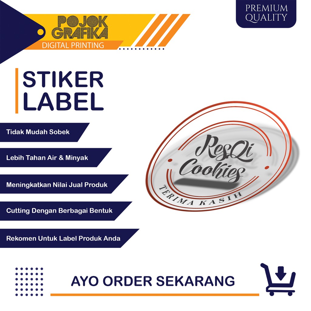

Cetak Stiker Sticker Label Transparan A3 Cut Produk Makanan Minuman