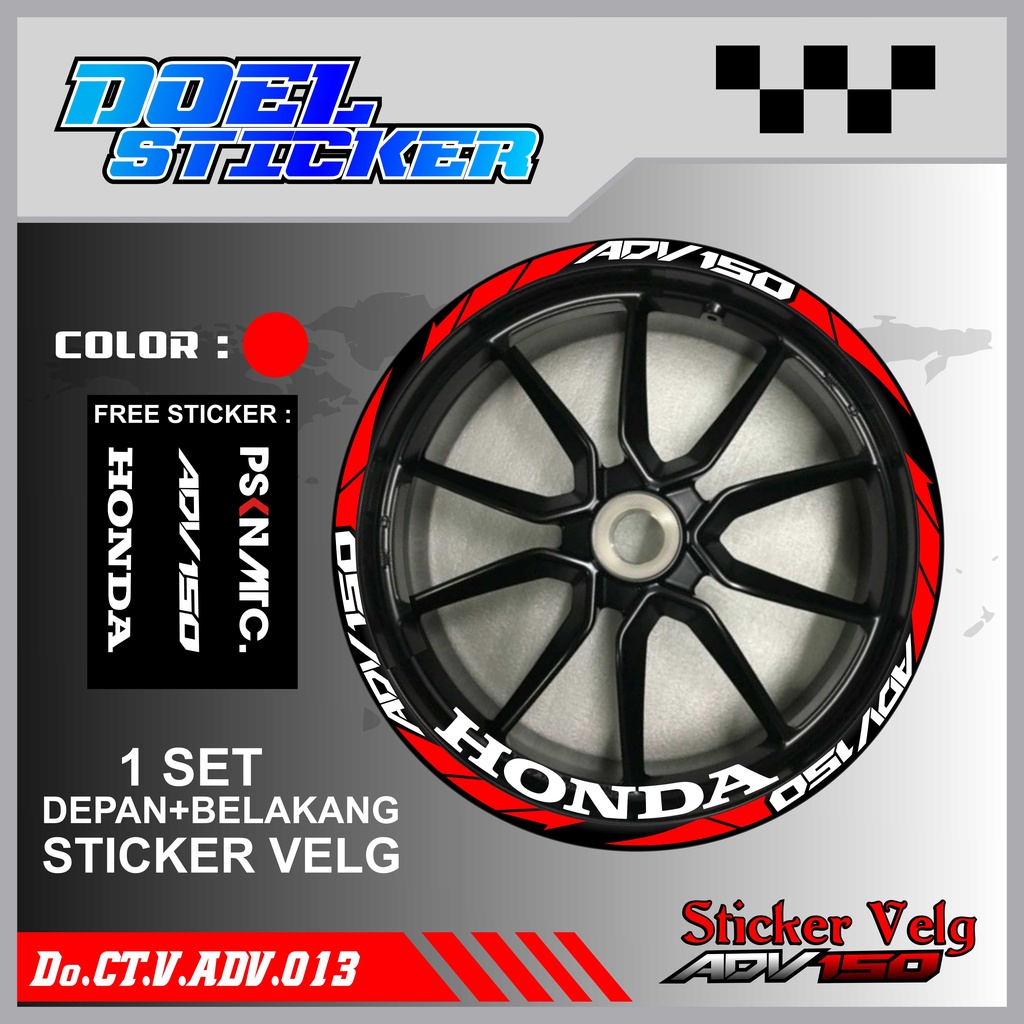 STICKER CUTTING LIST VELG HONDA ADV 150 VARIASI MOTOR DOEL 013