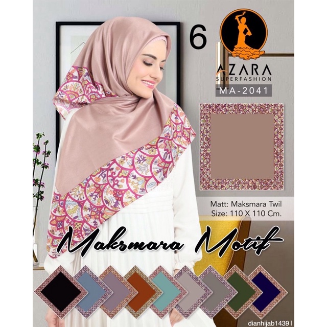 Azara Maksmara Motif Laser cut Jilbab Azzara Jilbab Segi Empat Motif Square Termurah Terlaris-Maksmara 6(min.10)