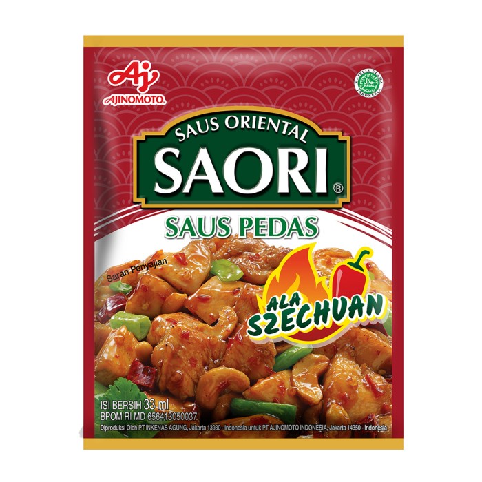 

ds001vv Saori® Saus Szechuan Sachet 33 Ml (4 Pcs) Fsfs201