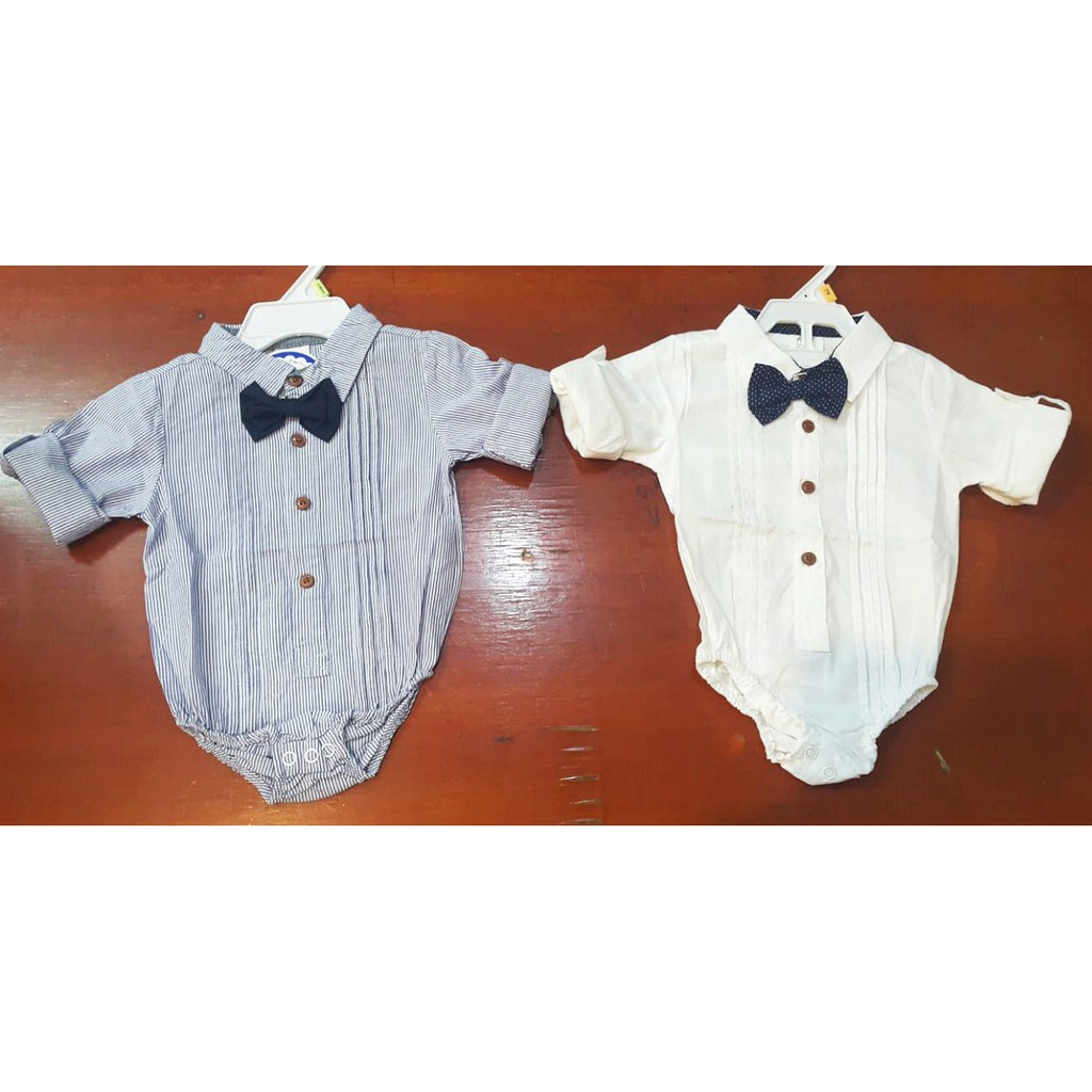 Kemeja Jumper+Dasi Lengan Panjang 2W/ Kemeja Jumper Import/ Baju Kemeja Bayi Laki