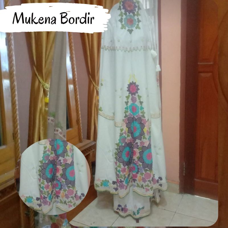 Mukena bordir dewasa premium motif kerancang bukittinggi