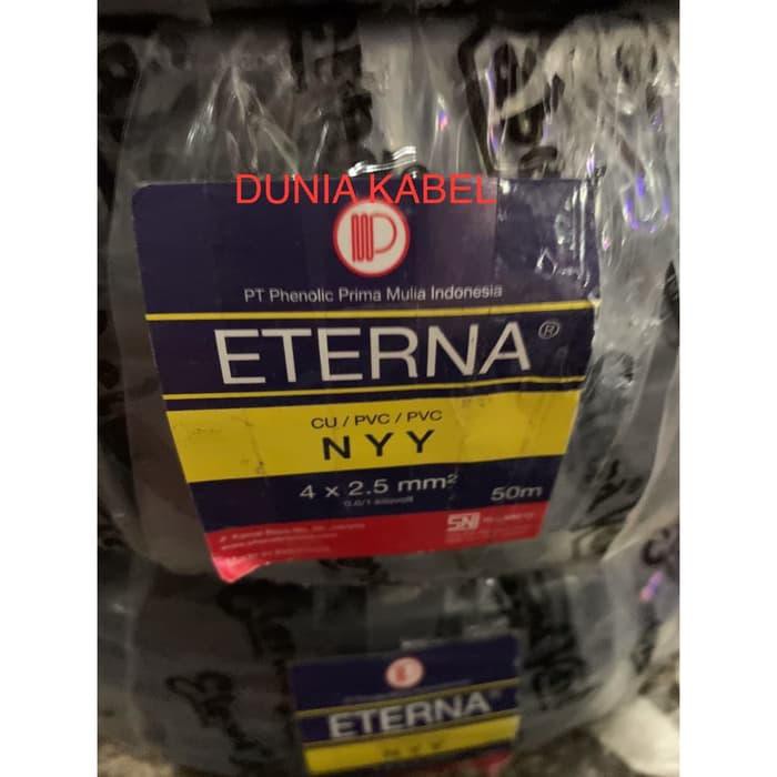 Kabel Kawat / NYY Eterna 4x2.5 4 X 2,5 warna Hitam @50 meter tools