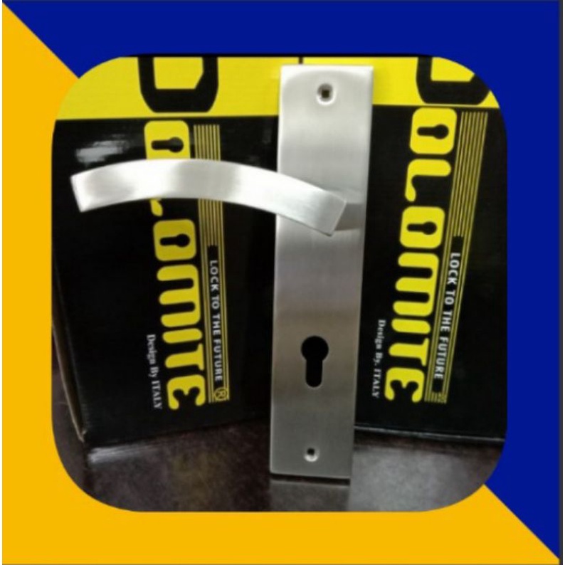 Handle pintu/gagang pintu/tarikan pintu kunci rumah Dolomite stainless kotak minimalis komplit body 