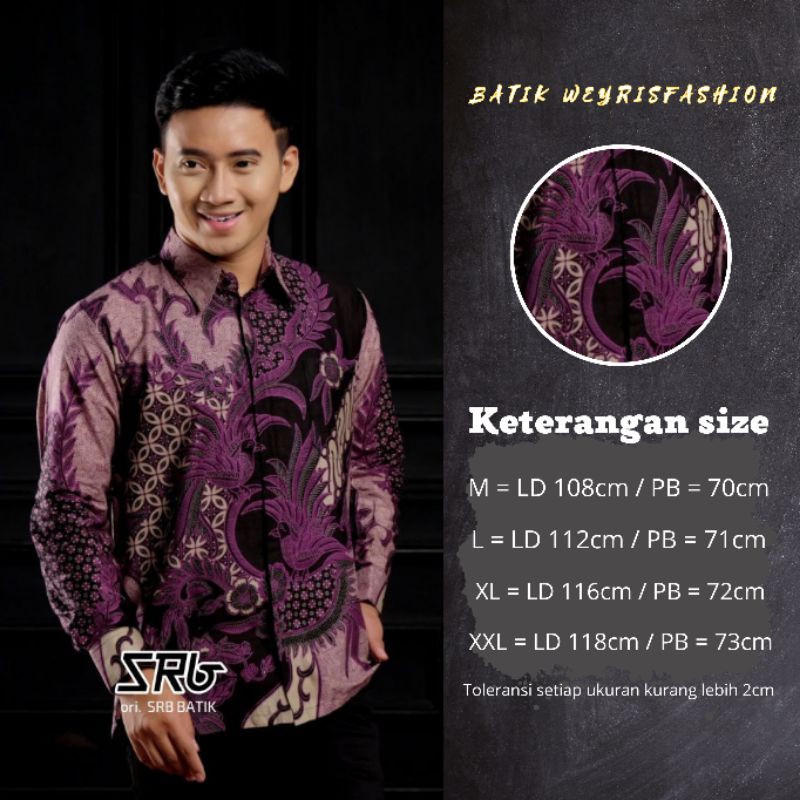 NEW ARRIVAL DISTRO BATIK PRIA LENGAN PANJANG UNGU BATIK LILAC BATIK VIOLET BATIK PURPLE SPESIAL WARNA SIZE M L XL XXL