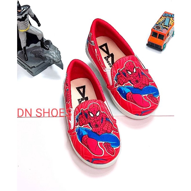 Sepatu Anak Laki Laki Sepatu Formal Anak Sepatu Anak Pria Slip On Anak Karakter Spiderman merah New Murah Keren