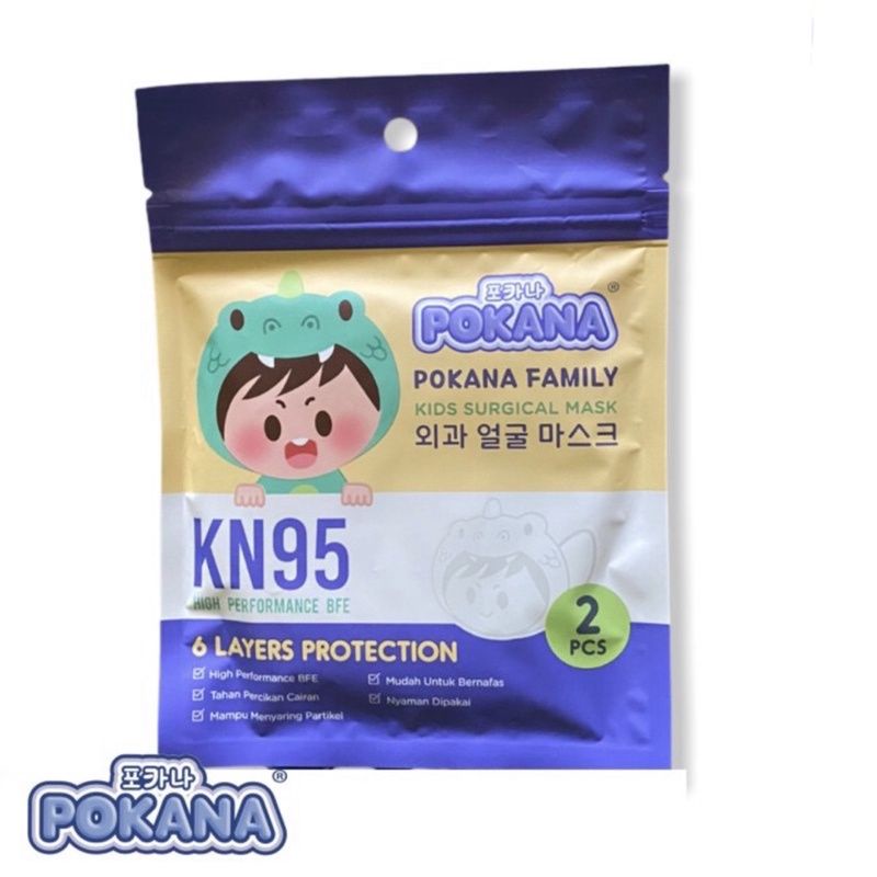 Pokana KN95 anak croco warna putih 1 sachet isi 2pcs