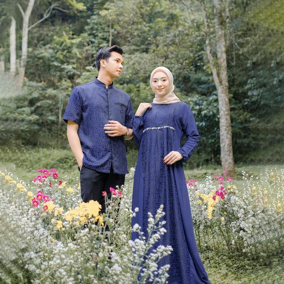 [AFA.02Jl22g] WOU BATIK - Couple Gamis Syari Ameena Gamis Lebaran Syari Modern Dress Couple Lebaran 