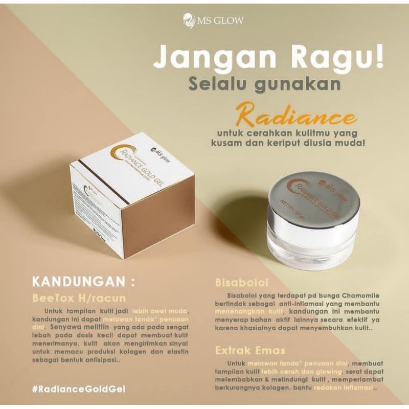 Radiance Gold Gel Ms Glow Original JEL Perawatan Wajah glowing