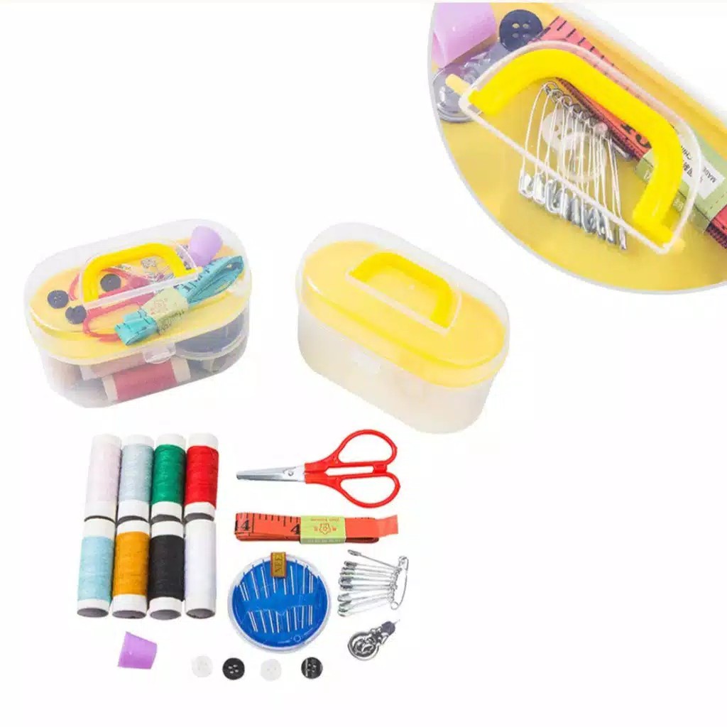 Alat Perlengkapan PERALATAN JAHIT MENJAHIT SET Lengkap Jarum Benang - Mini Sewing KIT SET