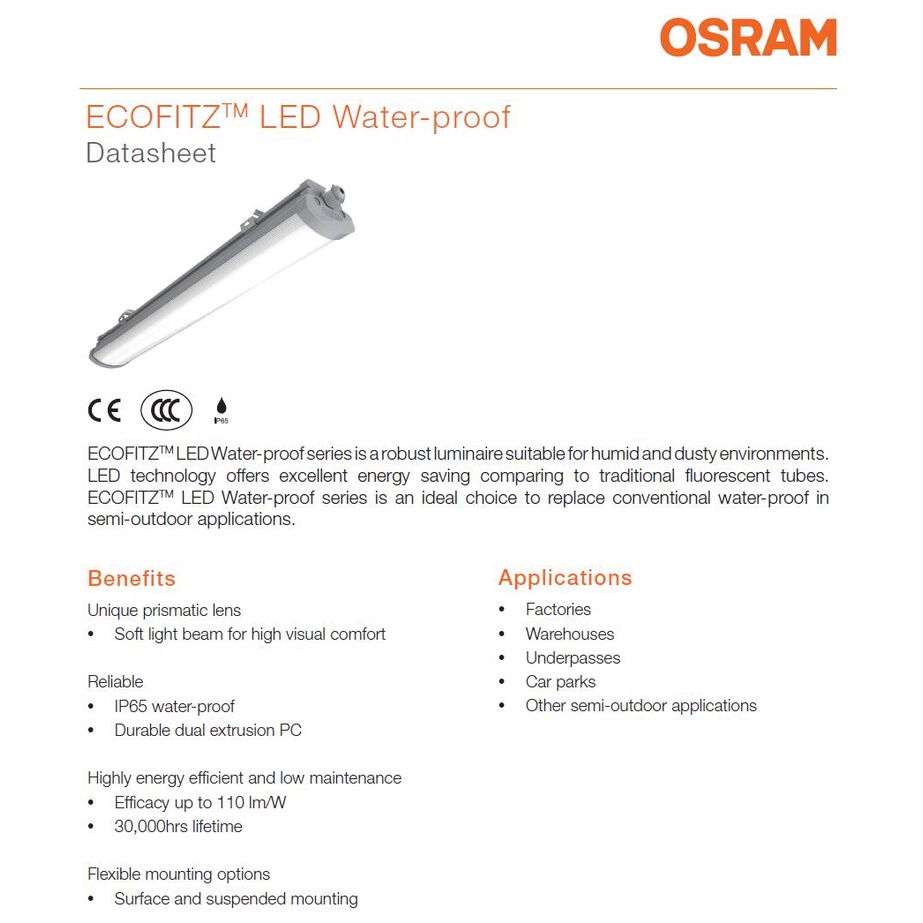 OSRAM ECOFITZTM LED Water-proof series Termurah dijamin ORI