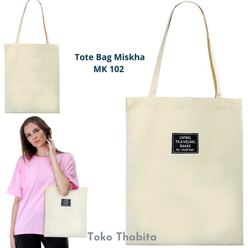 Tas Totebag Wanita Hitam Merah Putih Kuning Biru Miskha