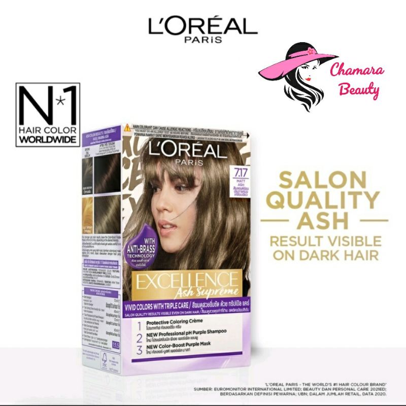 Hair color loreal,Semir Loreal,Cat Rambut L'oreal Matt Ash