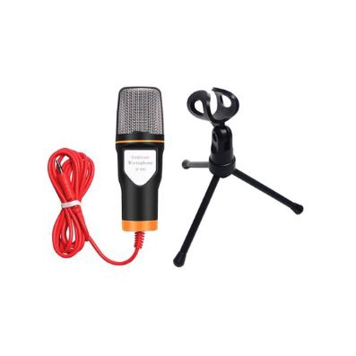 Microphone condenser NB wired audio aux 3.5mm live record with tripod stand mic podcast sf666 sf-666