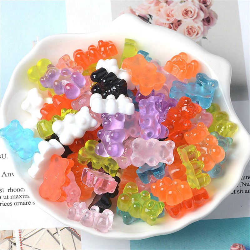 CHARMS 50pcs Liontin Bentuk Gummy Bear Untuk Kalung Gelang Dan Anting