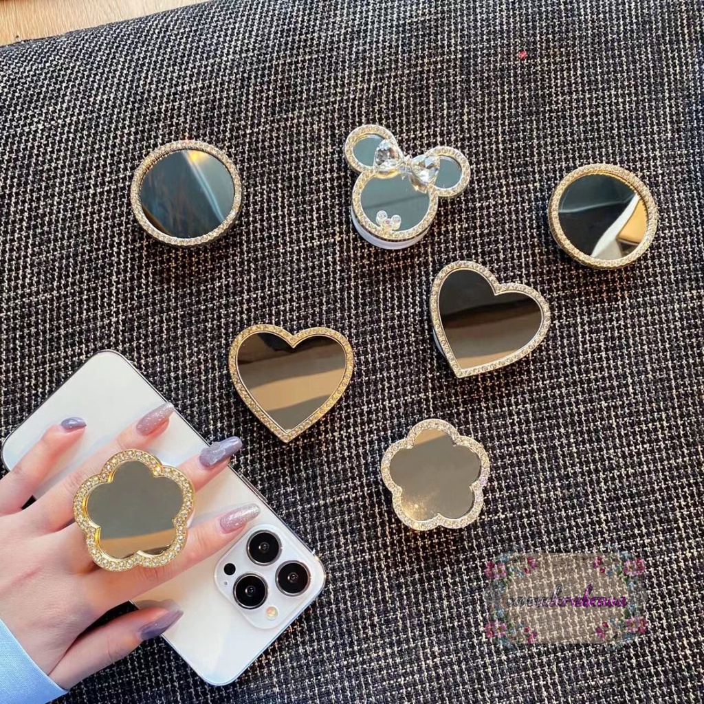 3m griptok popsocket pop socket phone holder cermin kaca motif SB3457