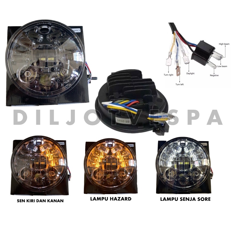 lampu daymaker vespa NEW PX LX LXV 2V 3V PRIMAVERA GTS