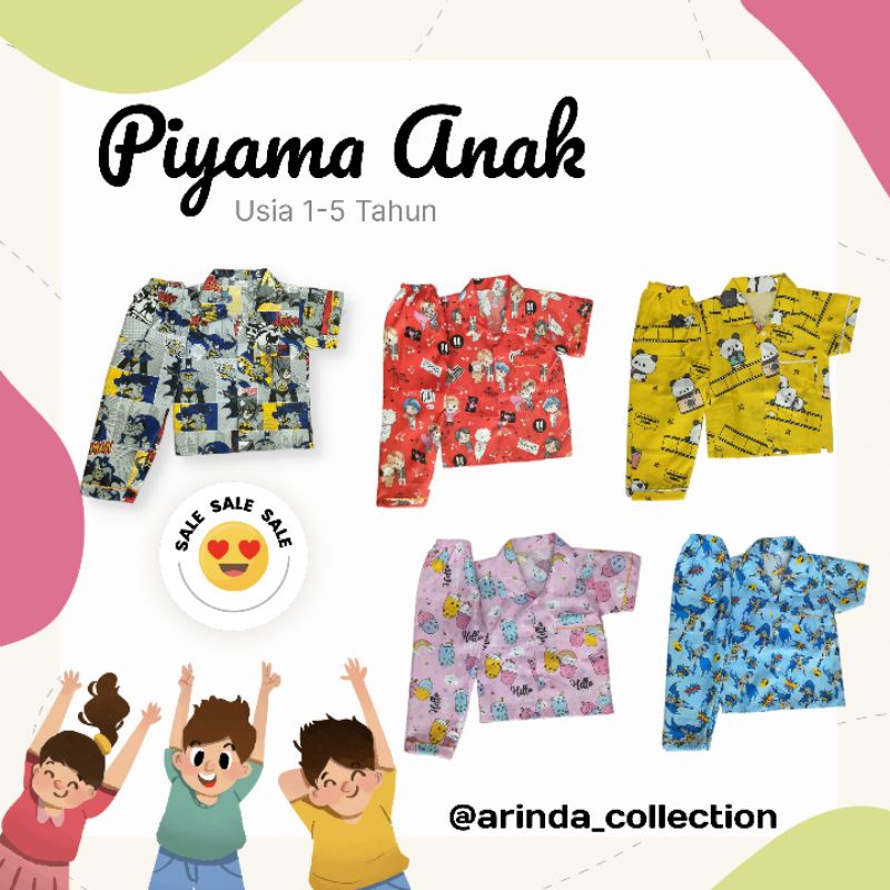 PIYAMA ANAK | USIA 2-3 TAHUN | Ukuran L