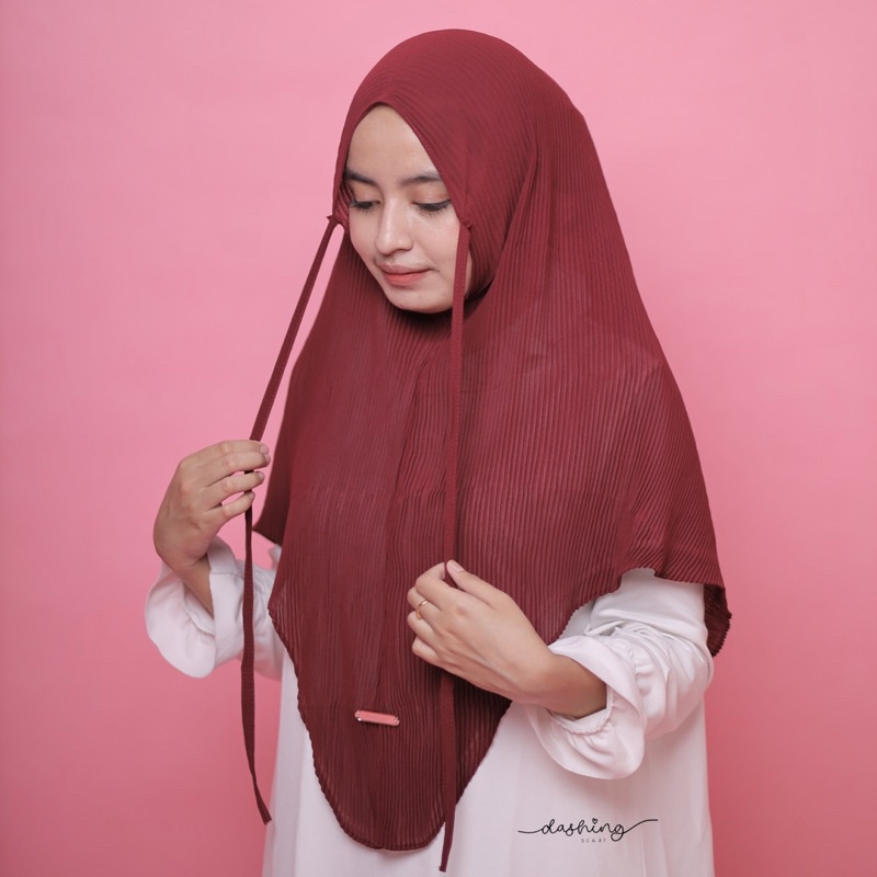 BERGO PLISKET/HIJAB PLISKET INSTAN/BERGO TALI PLISKET