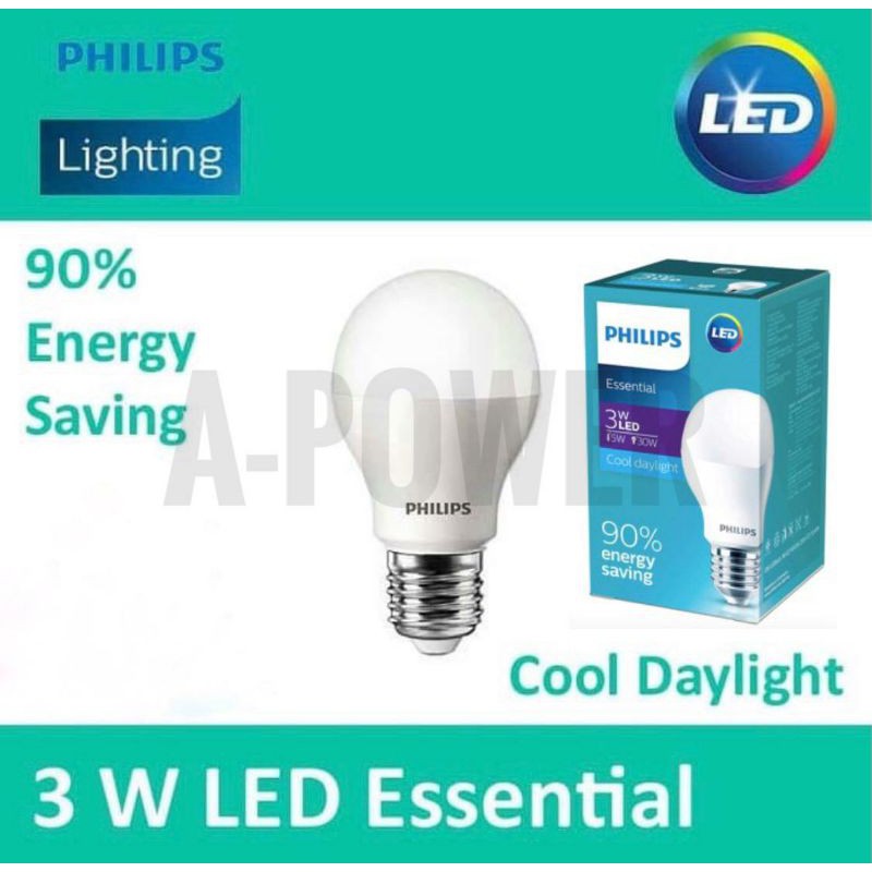 Philips - Lampu LED Essential 3W (Putih)