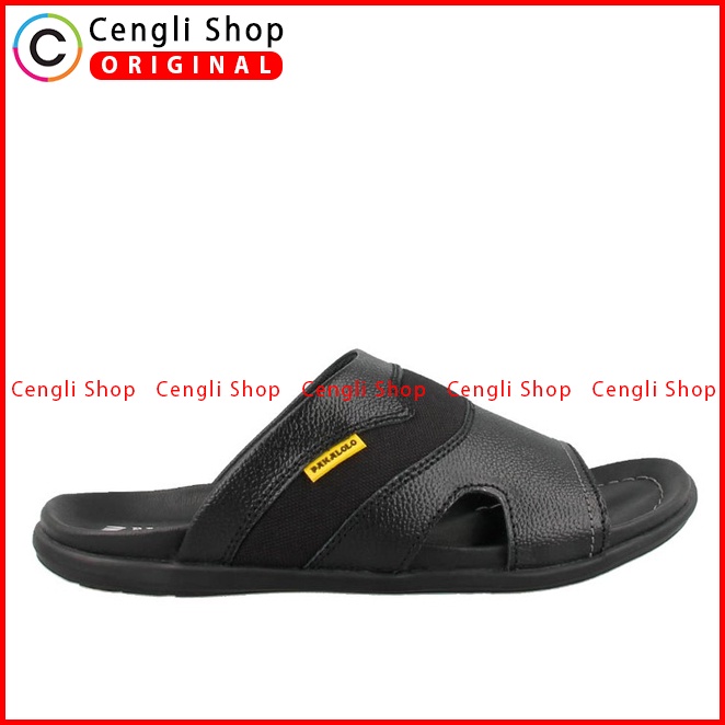 SANDAL SLIDE PAKALOLO PRIA ORIGINAL CASUAL KULIT ASLI BLACK PB62