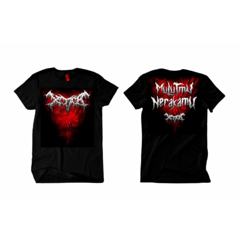 T-shirt Kaos Distro Metal ~ Xtab Logo ~ Mulutmu Nerakamu