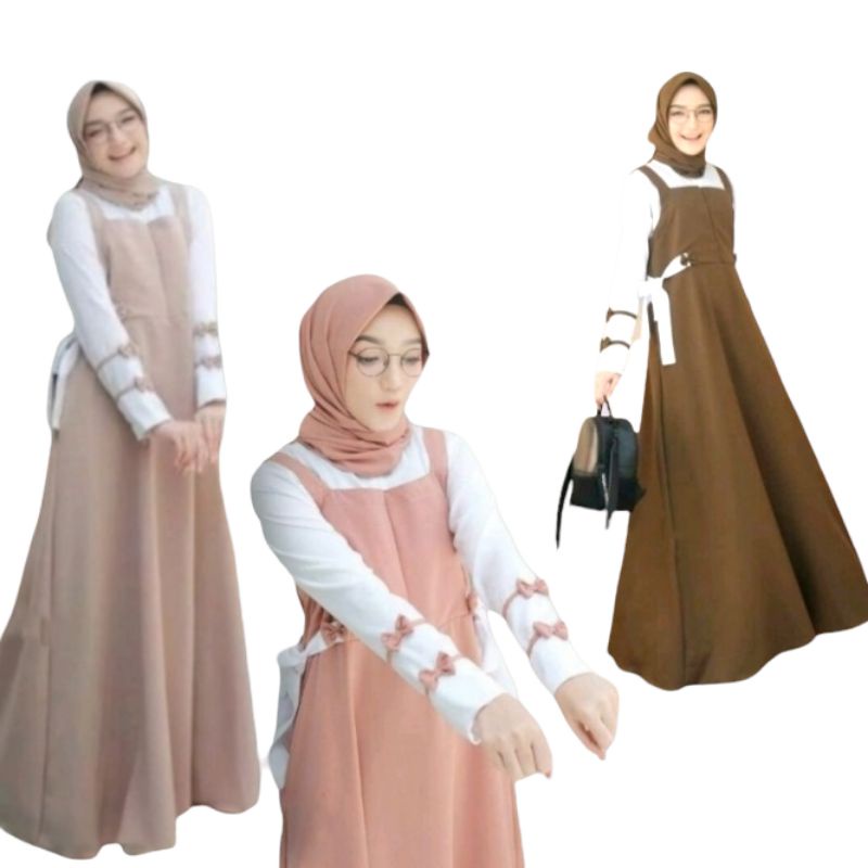 Gamis termurah Rimel Set Dress&gt;Gamis wanita remaja&gt; free masker