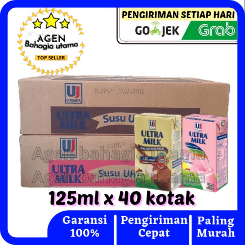 

Susu ultra milk 125mL COKLAT/STOBERI (1 Box=40pcs)