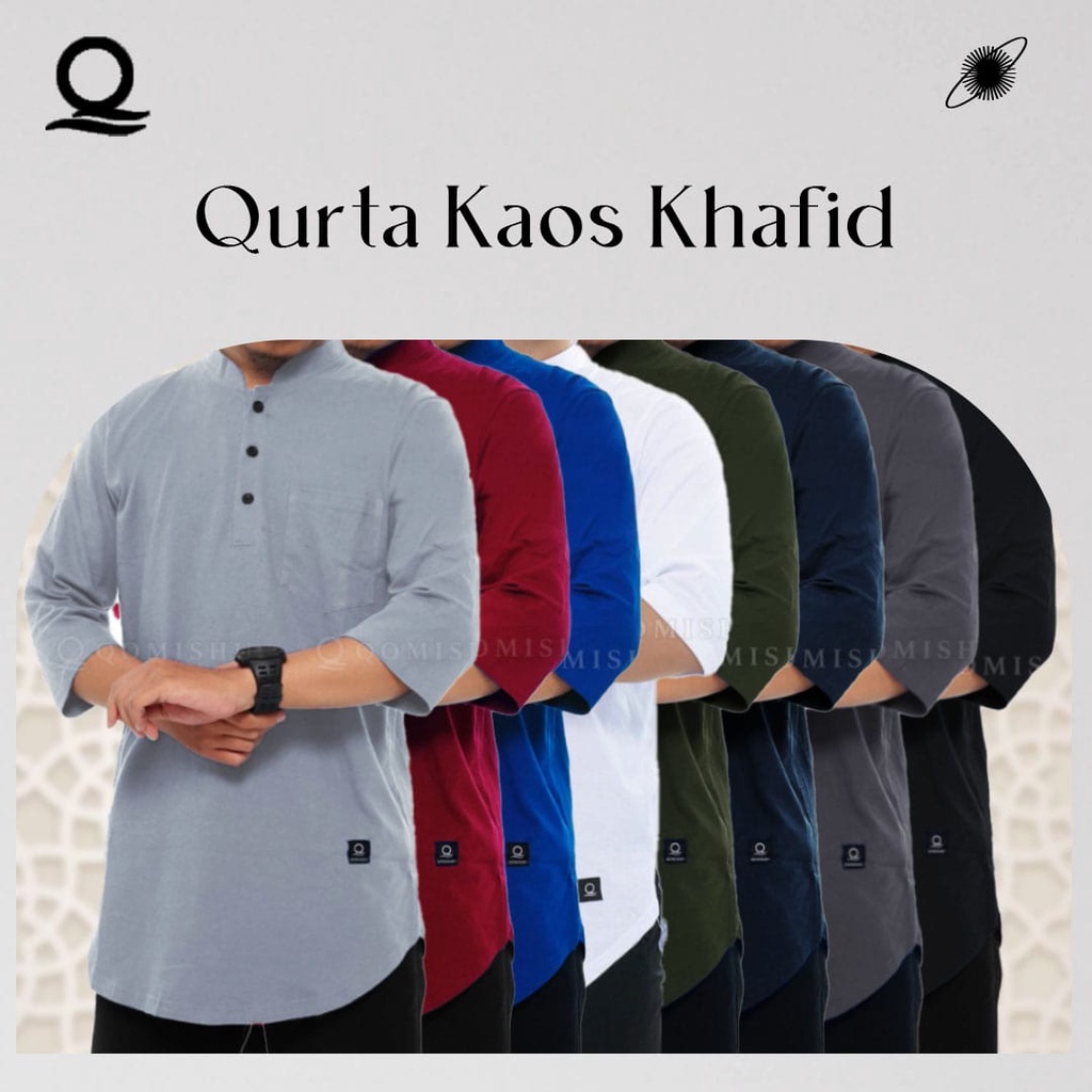 KURTA KAOS PRIA KHAFID / KEMEJA KAOS PRIA / KURTA KAOS  PRIA DEWASA / BAJU KAOS KURTA PRIA - DZ