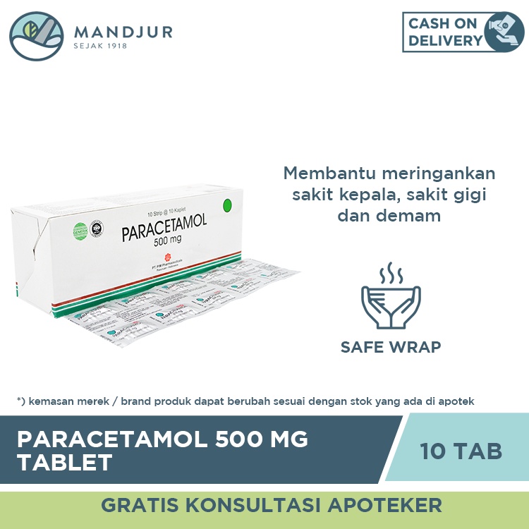 Jual Paracetamol 500 Mg Strip 10 Kaplet - Pereda Nyeri Dan Demam ...