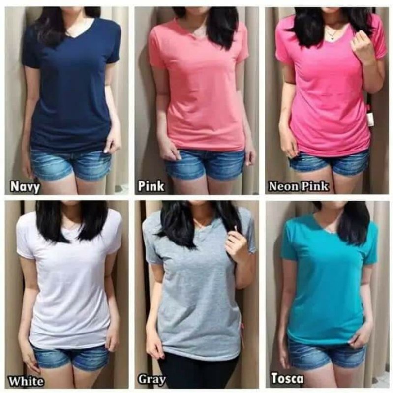 Kaos polos lengan pendek | kaos polos v.neck | kaos polos wanita | kaos dalaman