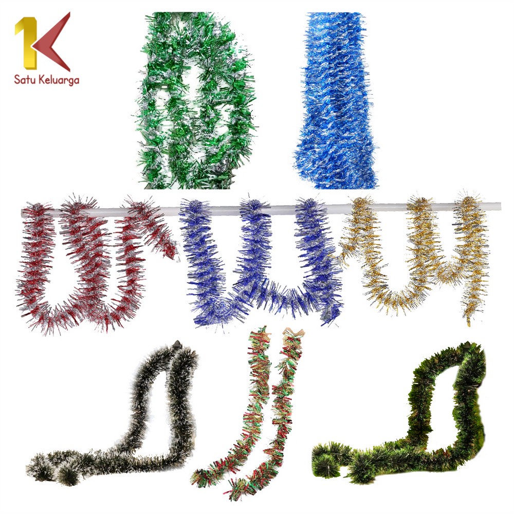 Satu Keluarga Rumbai Hiasan Pohon Natal Aksesoris Dekorasi Rumah Ornamen Natal C39-40 [2METER] Sling