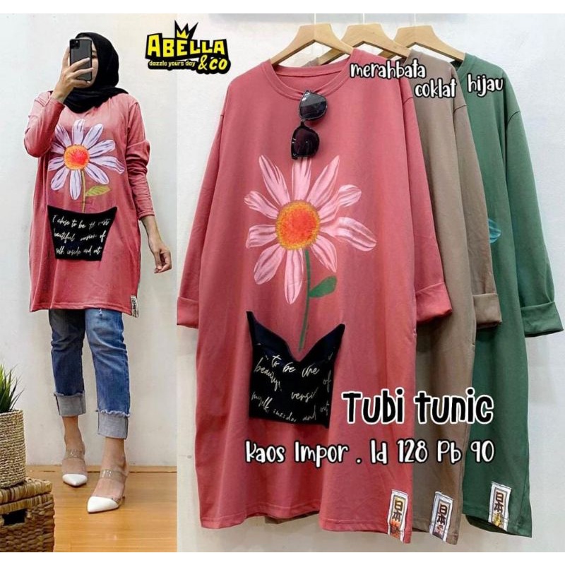 TUBI TUNIK BAHAN KAOS IMPORT (ABELLA)