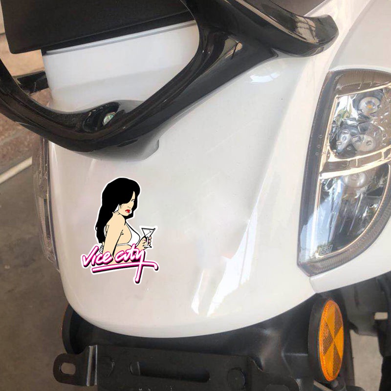 JDM Game Girl Stiker Kecantikan Reflektif Sepeda Motor Stiker Mobil Modifikasi Stiker