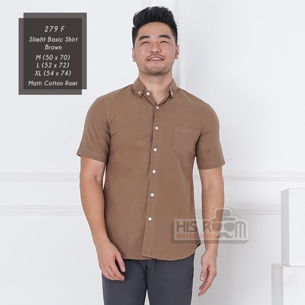 HSRM - Basic Shirt Kemeja Polos Pria Kemeja Cowok Lengan Pendek Kemeja Premium Kemeja 279 249