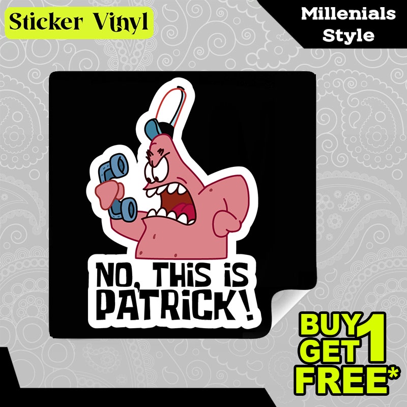 

Stiker Sticker No This Is Patrick Meme Spongebob Kartun Anak Lucu dan Unik Aesthetic Bahan Vinyl Satuan Anti Air