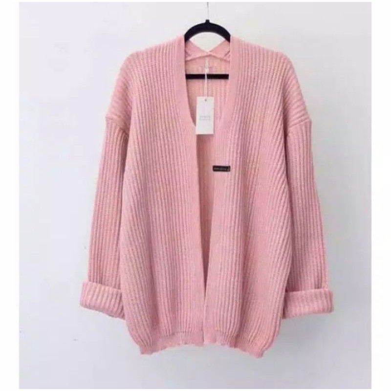 KARDIGAN RAJUT BRESKA / kardigan rajut casual / kardigan outer-Dustypink
