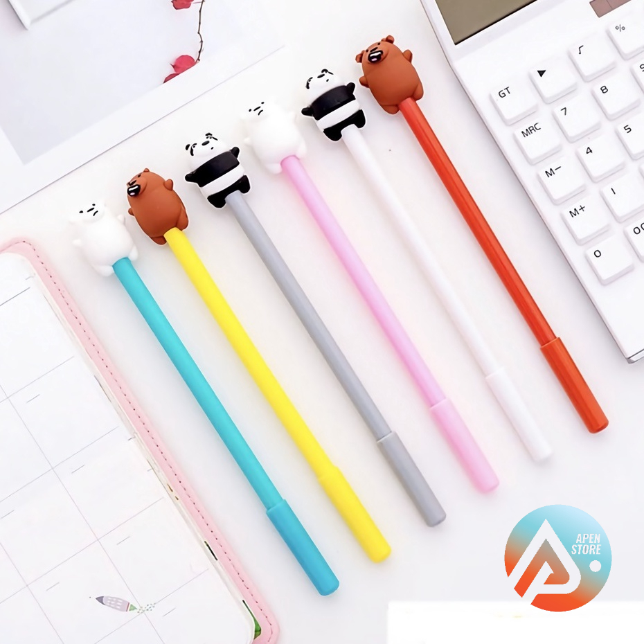 

APEN Pulpen Gel Karakter Bear Pen Bears Bare Motif Beruang Stationary Alat Tulis Sekolah Kantor ATK Barang Unik Murah Lucu Import