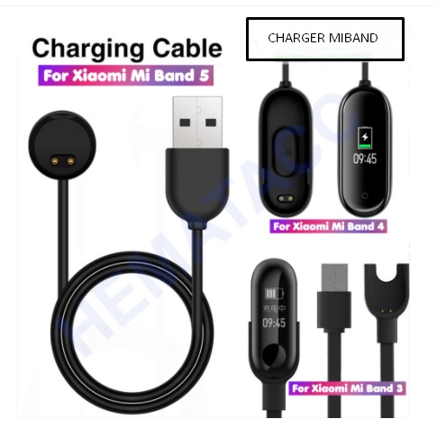 [BISA COD] Kabel USB Charger Xiaomi Mi Band 6 5 4 3 2 & Smartband Bracellet M6 M5 M4 M3 M2 OASE Kabe