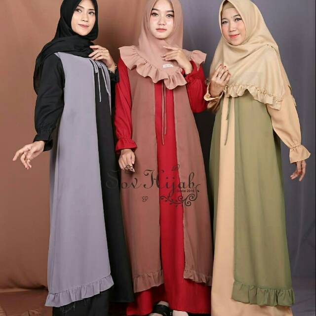 Gamis sabyan polos rempel wolfis