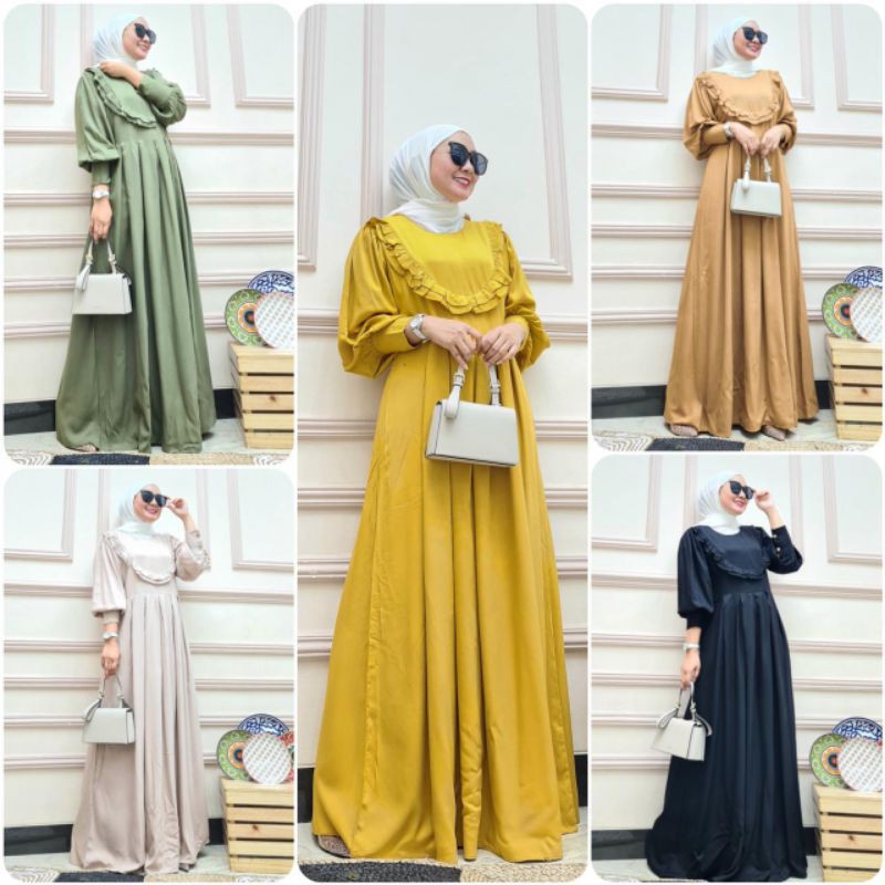 Gamis twill rayon premium/gamis katun/gamis renda/gamis polos/