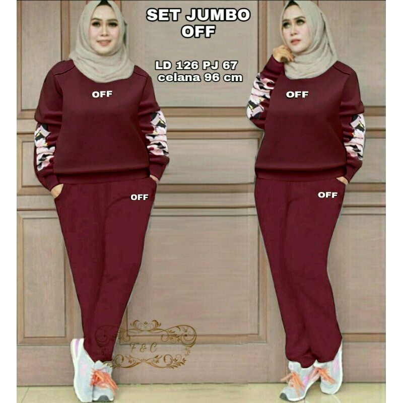 Setelan Baju Olah Raga Wanita Ukuran Jumbo Baju Setelan Wanita Jumbo Size XXL  Fashion Wanita Murah