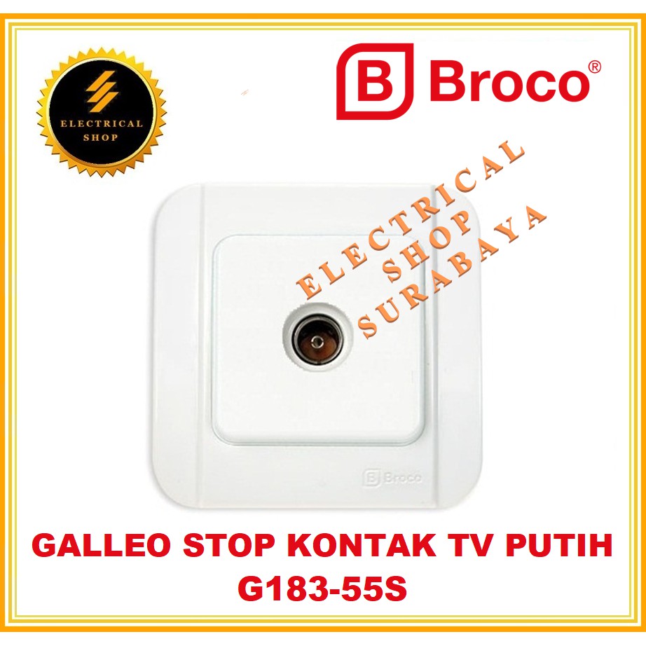 BROCO GALLEO IB STOP KONTAK TV PUTIH G183 (HARGA GROSIR) G18355S INBOW TANAM