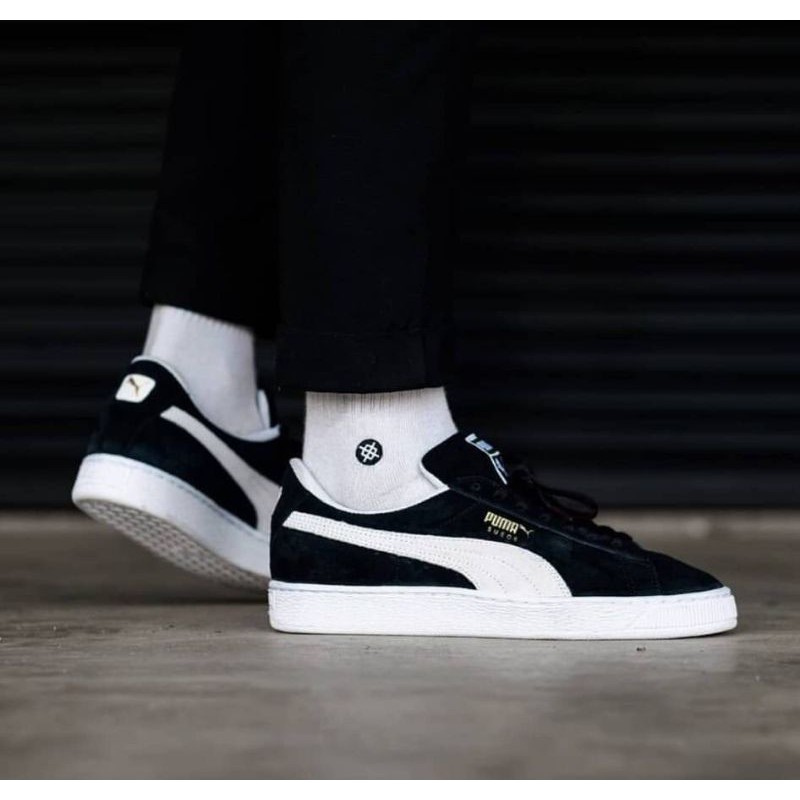Sepatu Sneakers Pria Puma Suede Classic " Black White " Original Made In Indonesia 🇲🇨